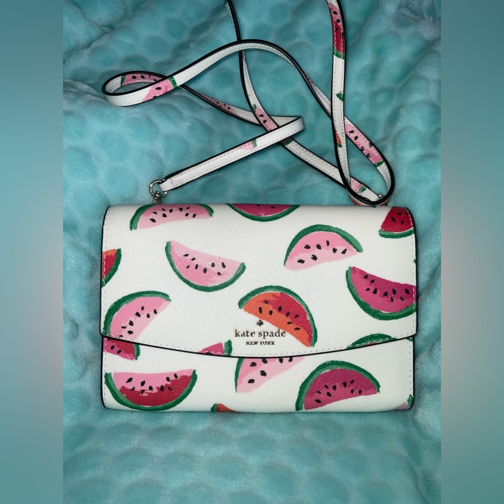 Kate Spade Watermelon Print Wallet Crossbody Convertible Bag Novelty Leather